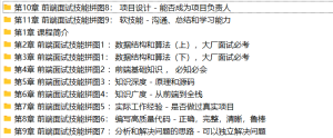 2周刷完100道前端优质面试真题目录截图