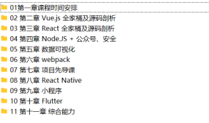 开课吧Web全栈架构师目录截图