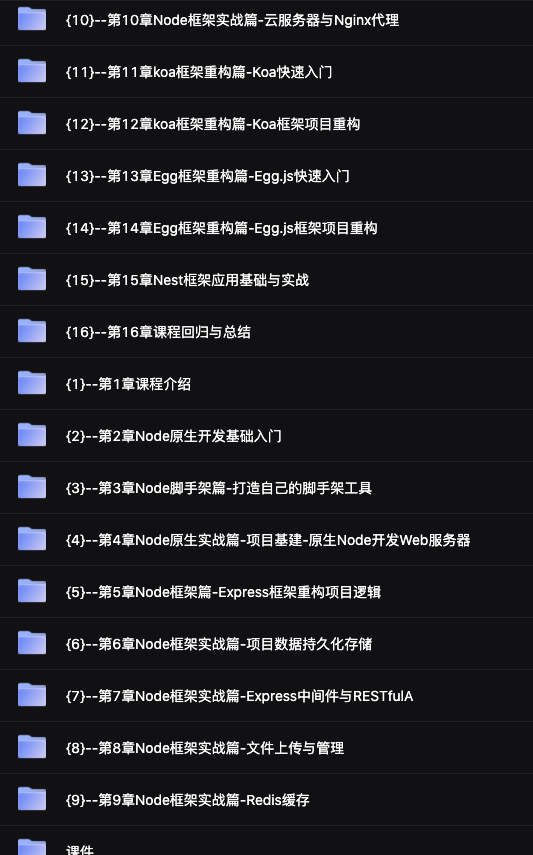 Node.js工程师养成计划目录截图