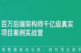 百万后端架构师千亿级真实项目案例实战营